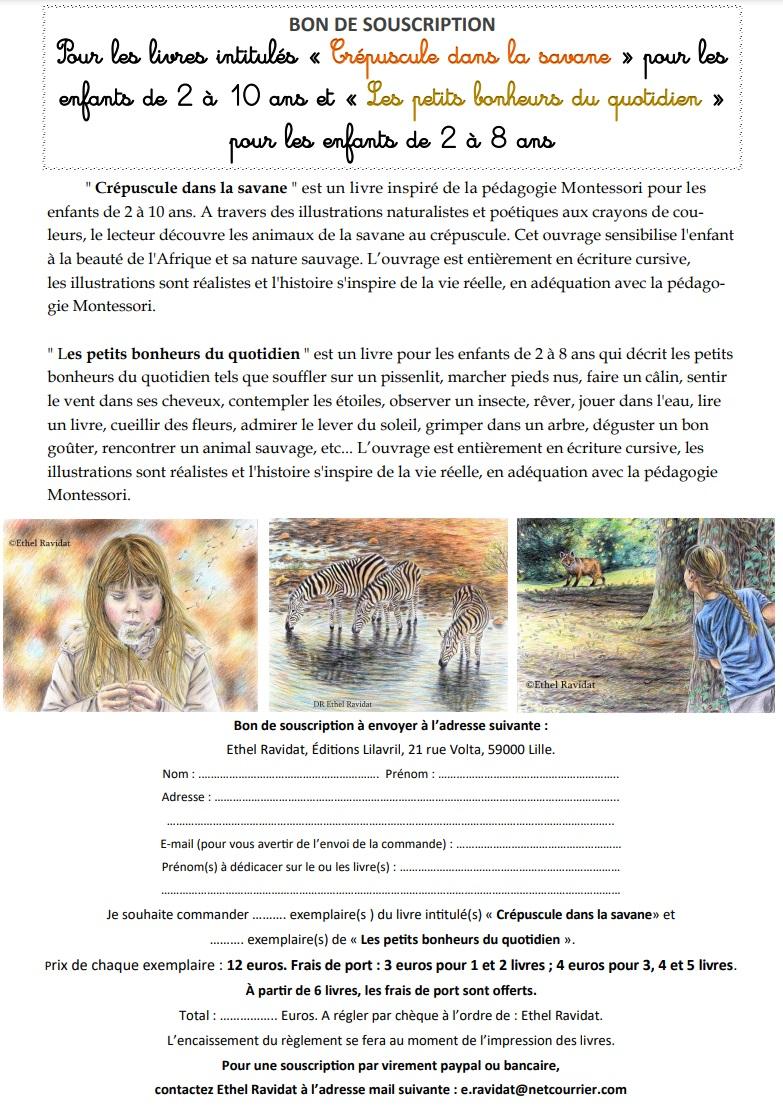 Bon de precommande crepuscule savane et petits bonheurs quotidien
